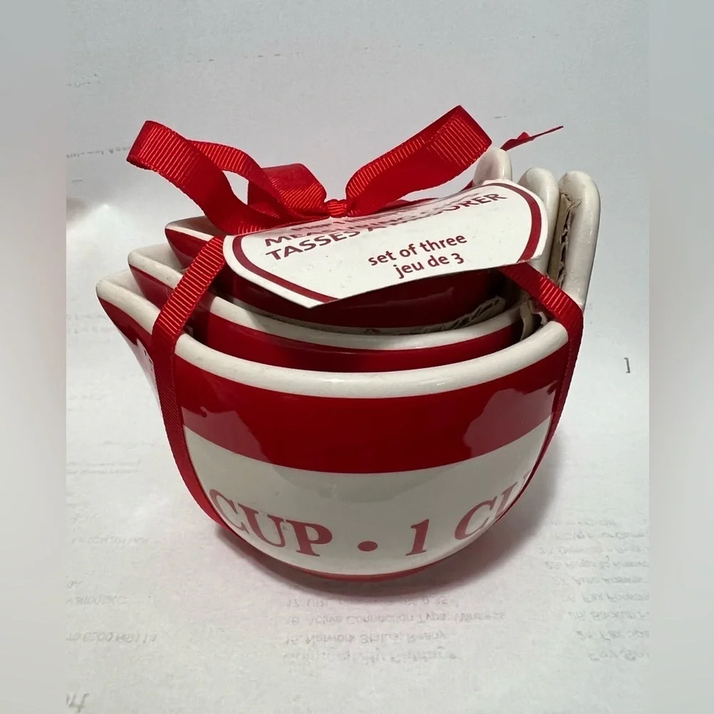 Pier 1 Red & White Measuring Cups